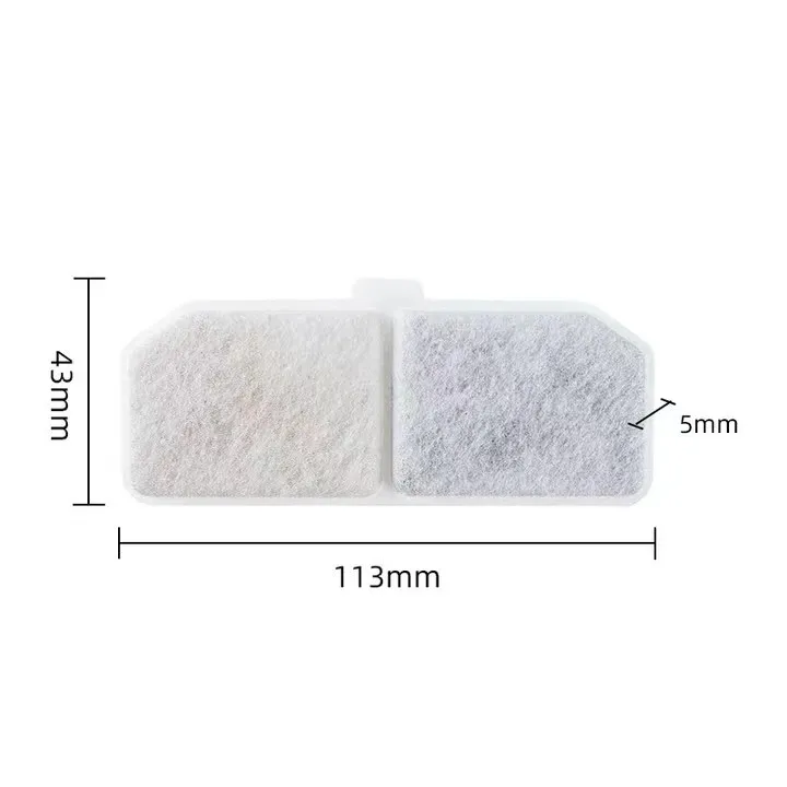 10 PCS Cat Water Pet Fountain  Dispenser Activated Carbon Filter Element Supply Water Circulation Filter Double Filtration