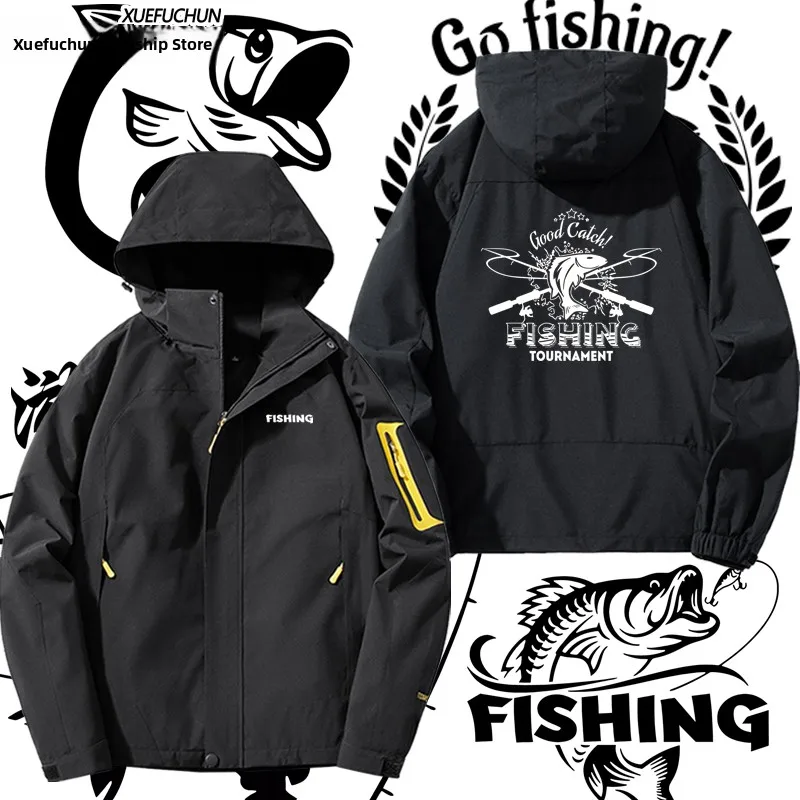 

Men's Outdoor Casual Loose Fit Jaet Fiing Road Sea Fiing Pole Jaet Polyester Nylon Cosite Fiber Windproof Long Sve