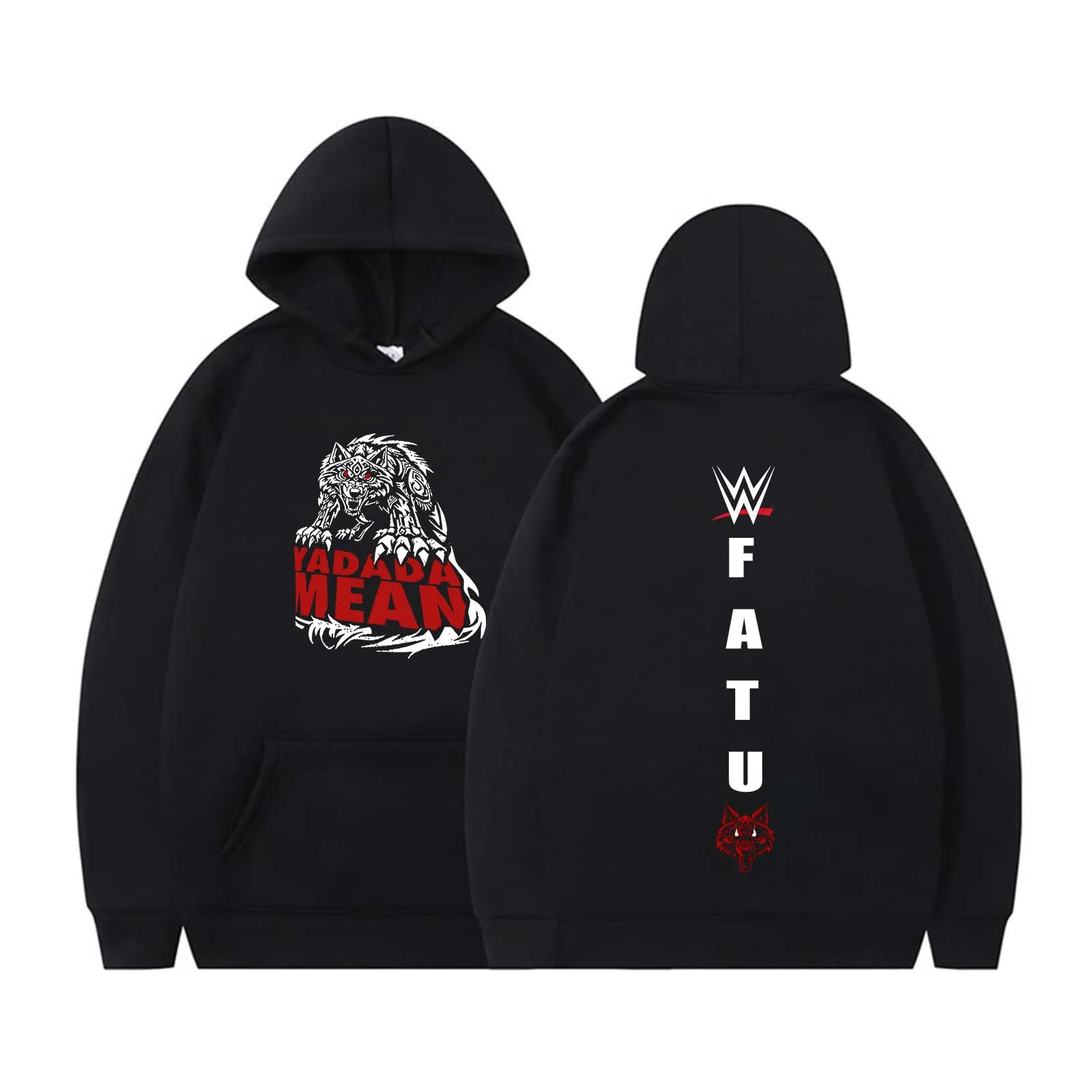 Sudadera con Capucha Jacob Fatu Tribal Wolf Yadada Mean, Sudadera con Capucha Jacob Fatu para Hombre y Mujer, Manga Larga, Ropa Urbana, Hip Hop, Estilo Y2K