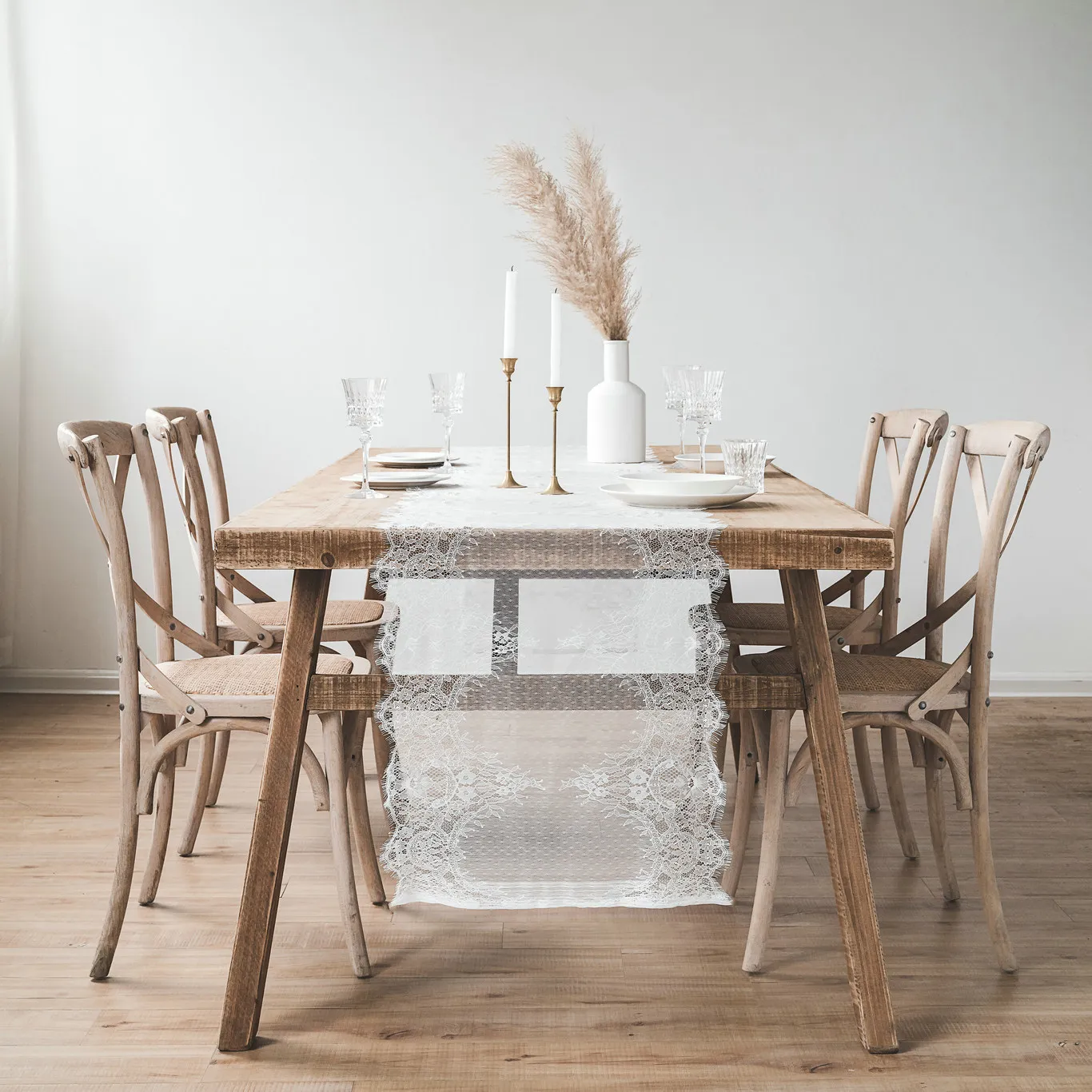 Runjia Home Furnishing 2 pieces starting shot, American country retro cafe wedding cross chair backrest chair solid wood dining