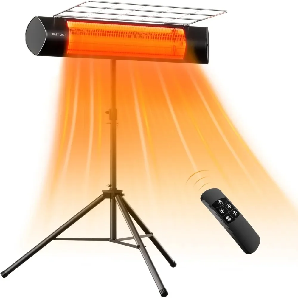 Electric Outdoor Indoor Heater, 1500W Patio Infrared Heater with Adjustable Standing, Waterproof Wall Mounted , 2024 Upgrade