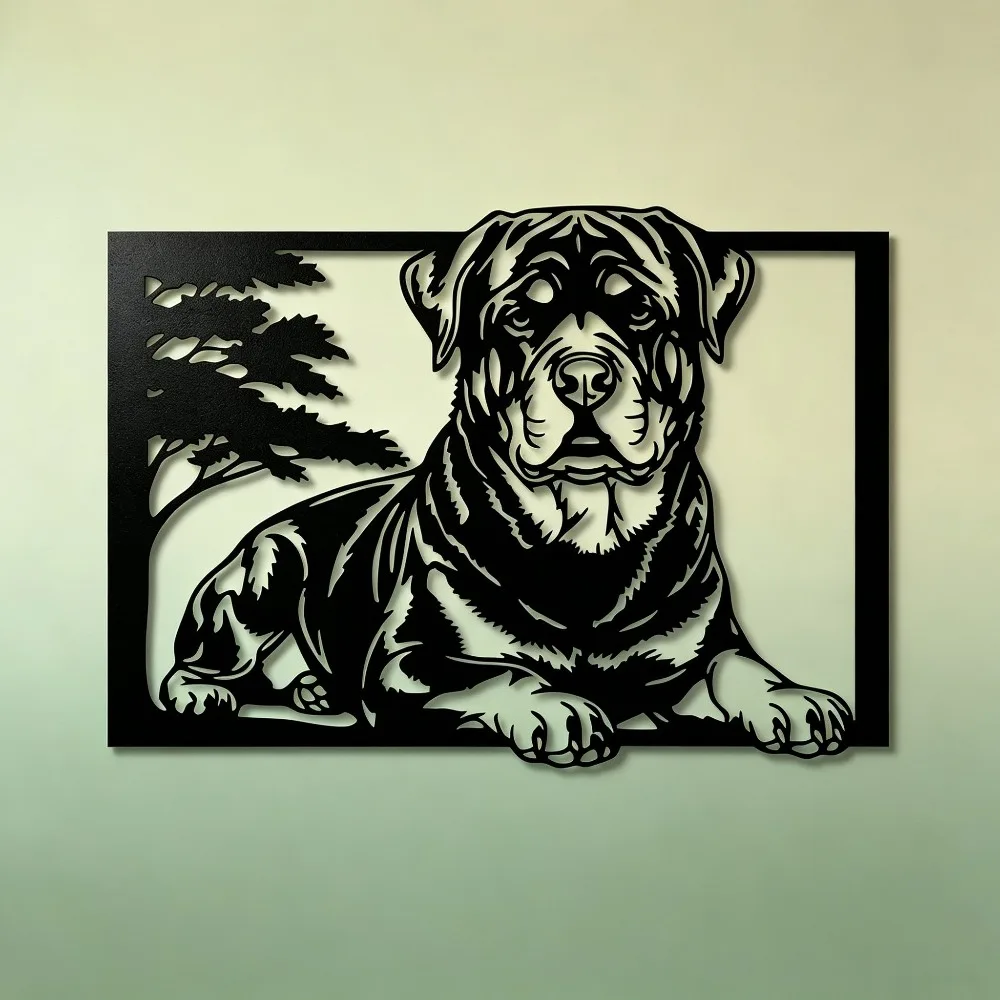 CIFBUY Iron Wall Art Rottweiler Dog Metal Sign Decor For Indoor Outdoor Living Room Bedroom Office Elegant Home Decoration Accen