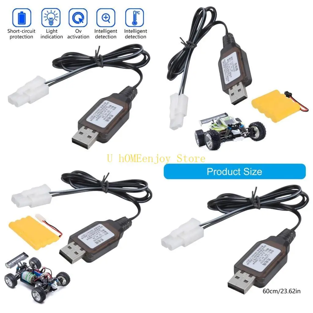 B0KF USB Fast Charging Cable Compatible for 8.4V NiMH NiCD Battery Packs for Remote Models and Electric Tool Accessory