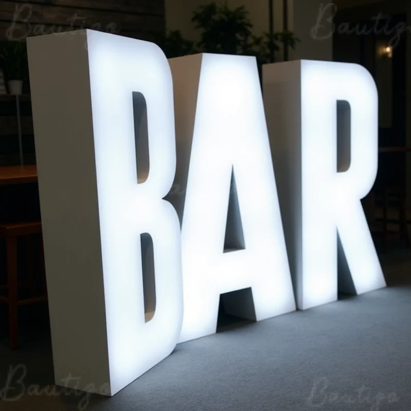Custom LED Illuminated Frontlit Sign 3D Metal Letters For Business Storefront Outdoor Waterproof Light Up Advertising Signage