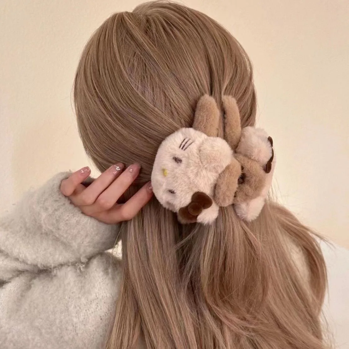 Sanrio Hello Kitty, милый мультяшный KtCat, плюшевый зажим в виде акулы, кавайные аксессуары для волос, милая периферия, милое платье для девочек, праздничный подарок
