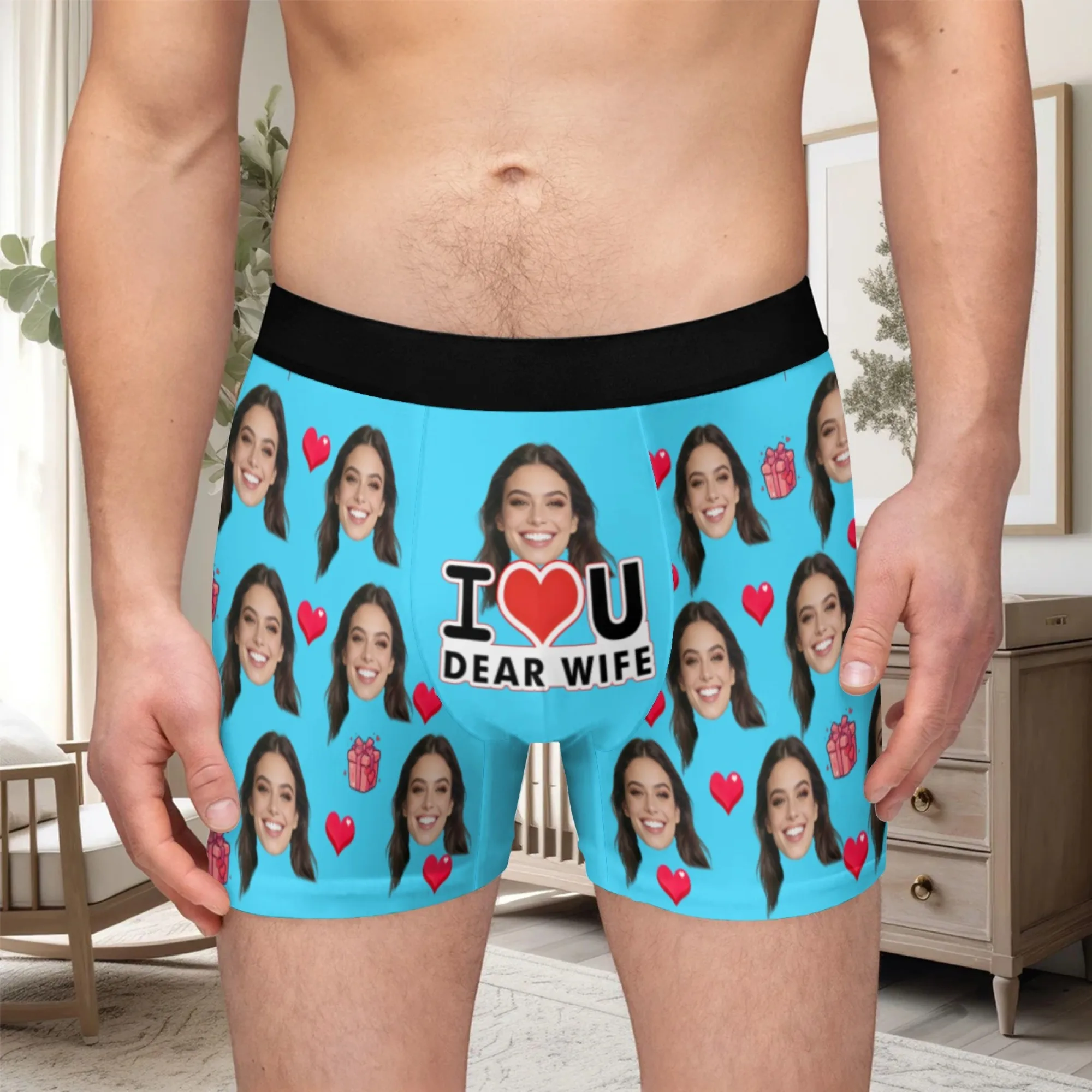 Personalized Face Photo Underwear Custom Boxer Briefs Custom Men Valentine's Day Gift For Husband Anniversary Gift for Dad