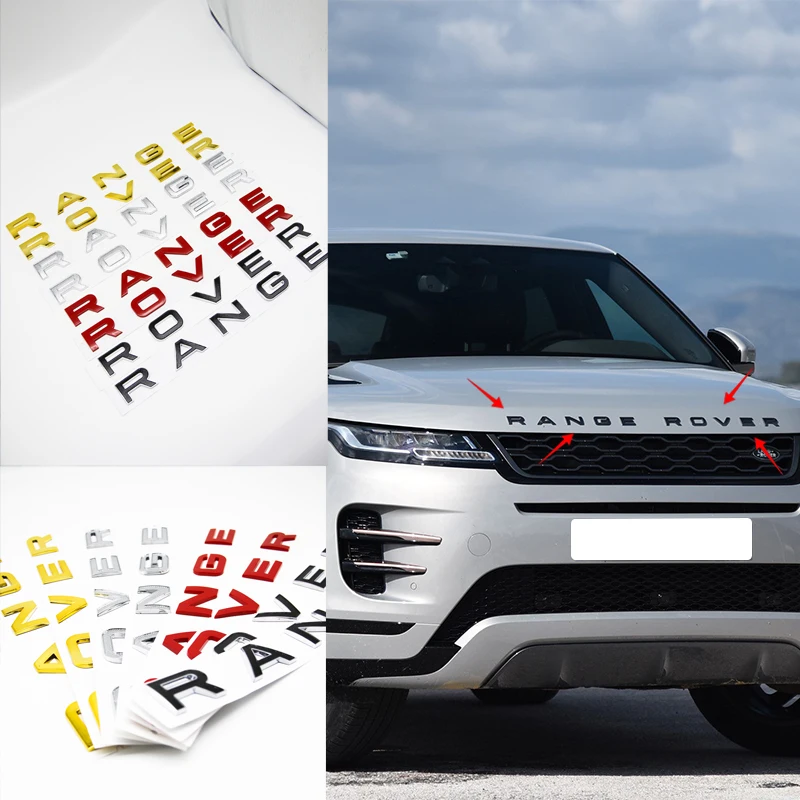 3D ABS Car Hood Badge Bonnet Sticker Range Rover Emblem Accessories For Land Rover Range Rover L320 L322 L405 L494 Vouge Evoque