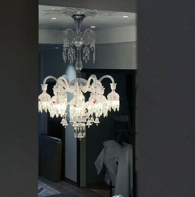 8-light Gold Crystal Chandelier Lighting Hall Hotel Modern Chandelier Interior Home Decor Lustre Luxury Chandelier Lighting