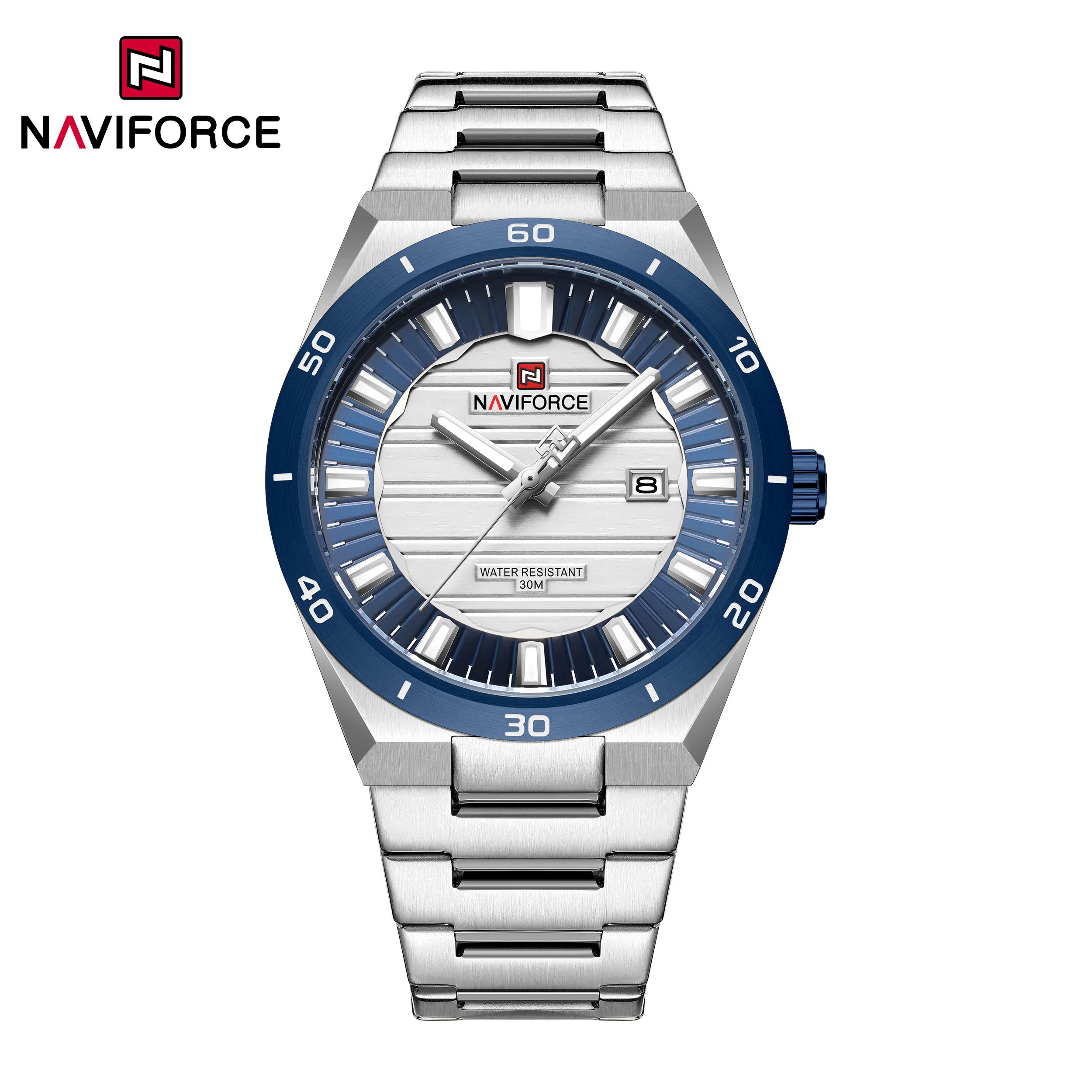 

NAVIFORCE 9268 Elegant Men's Quartz Watch Luminous Calendar Waterproof Stainless Steel Strap Fashion Business Watches for Man