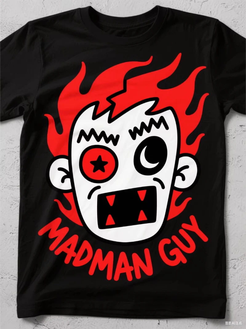 

This summer round-neck new Harajuku Gothic self-introduction T-shirt features a cotton print with a unique single-stroke design