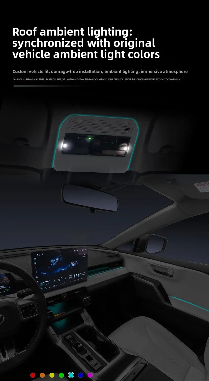 For Toyota RAV4 2026 Car Ceiling Reading Atmosphere Light Led Colorful Car Roof Surround Ambient Lighting Interior Modification detail image 6