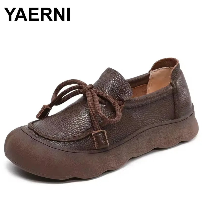 

Handmade Casual Women's Soft Flat Lace up Forest System Single Vintage Breathable Wear Resistant