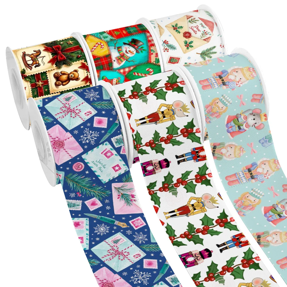 Christmas Grosgrain Ribbon Satin Ribbon for Notebook Cover Binding DIY Journal Embellishment Stationery Supplies Bows Party