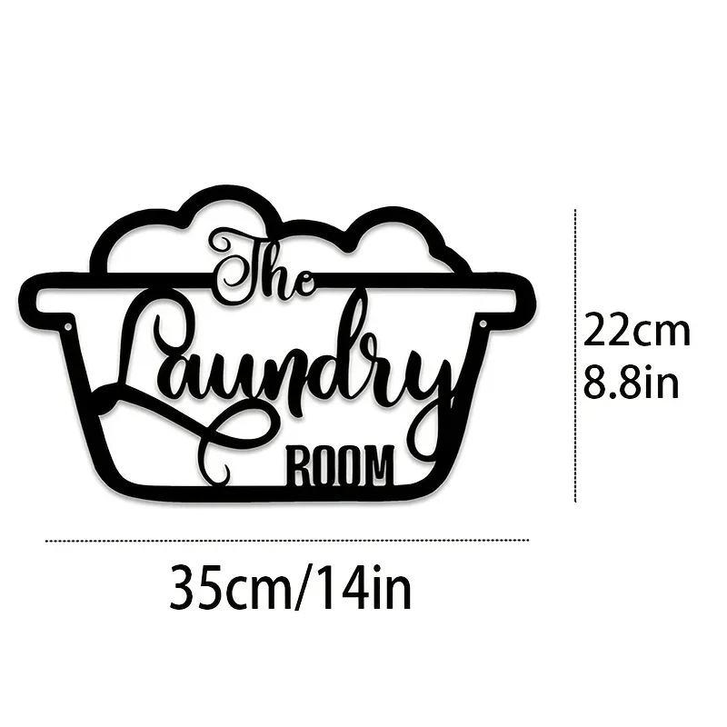 HelloYoung Rustic Cute Laundry Room Decor Sign - Vintage Metal Wall Art for Hanging Decoration and Accessories