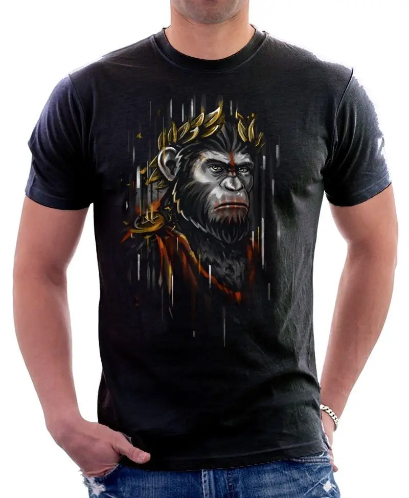 CAESAR Dawn of the Planet   Apes black t-shirt OZ9626Anime Pattern Summer