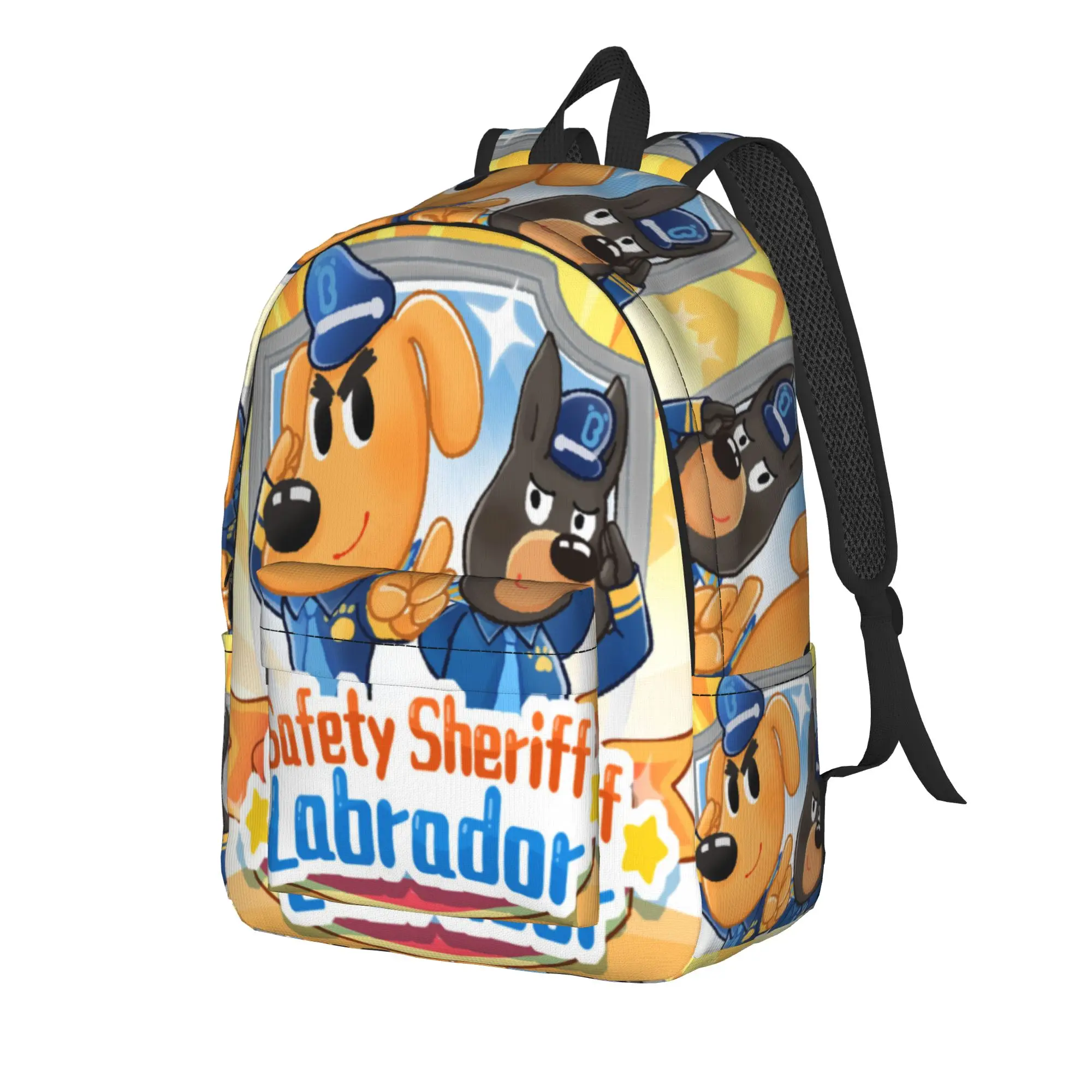 Safety Sheriff Labrador  Backpack for Men Women Casual Student Work Daypack  College Canvas Bags Durable