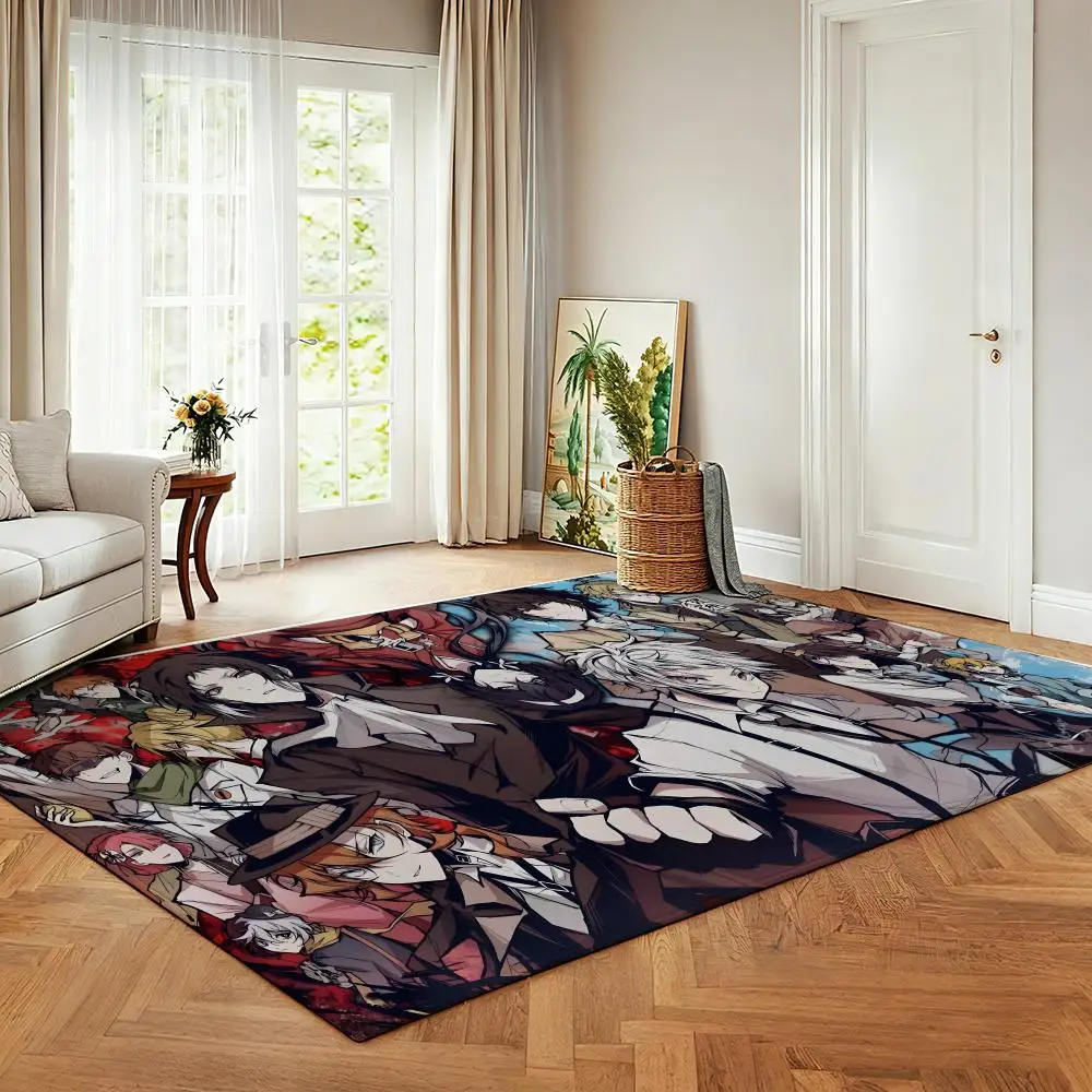 Anime B-Bungo S-Stray D-Dogs Floor Mat Soft Flannel Entrance Door Mat Non Slip Absorbent Bathroom Bedroom Floor Rug