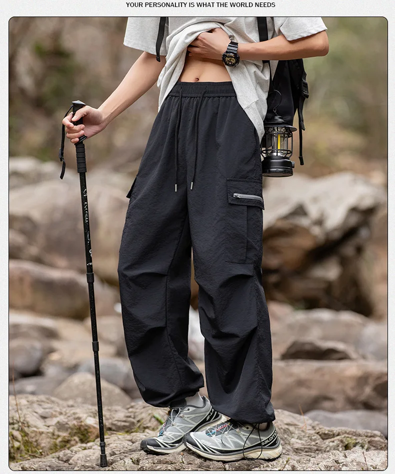 Hiking Pants Outdoor Waterproof Zippered Pocket Mountaineering Paratrooper Pants Autumn Breathable Camping Cycling Pants