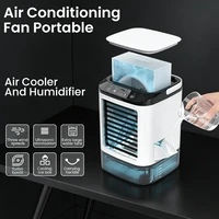 Climatiseur portable de bureau, ventilateur froid avec lumière d'ambiance colorée, refroidisseur d'air évaporatif avec compartiment à glace, 3 vitesses de vent 1