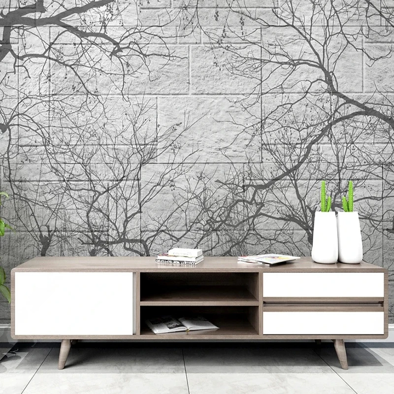 

Custom Mural Wallpaper Stone Natural Tree Background Photo Wall Papers Home Decor Art Designs Customization Black White 3D