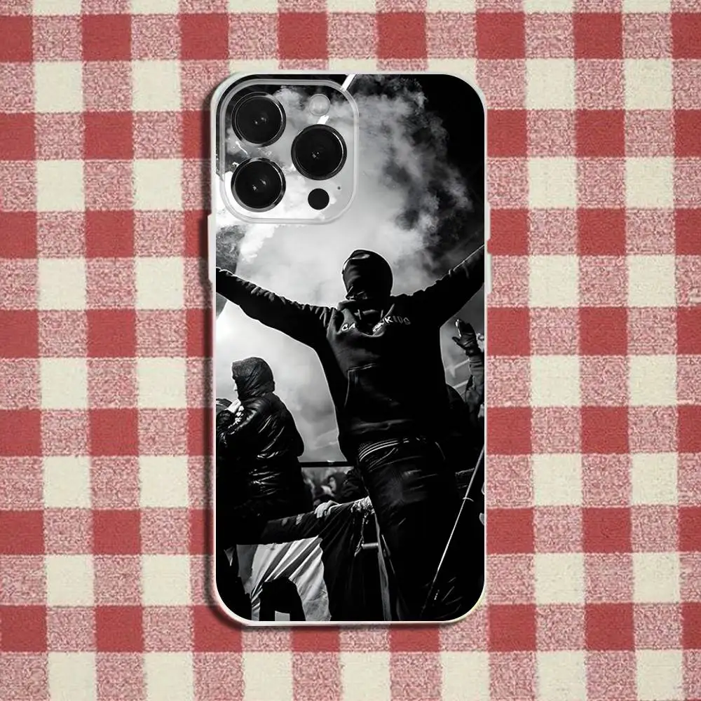 حافظة هاتف Acab Ultras لهاتف iPhone 16,15,14,13,12,11 Pro,Max,Plus,X,XS,XR,SE,سيلي شفاف صغير ناعم