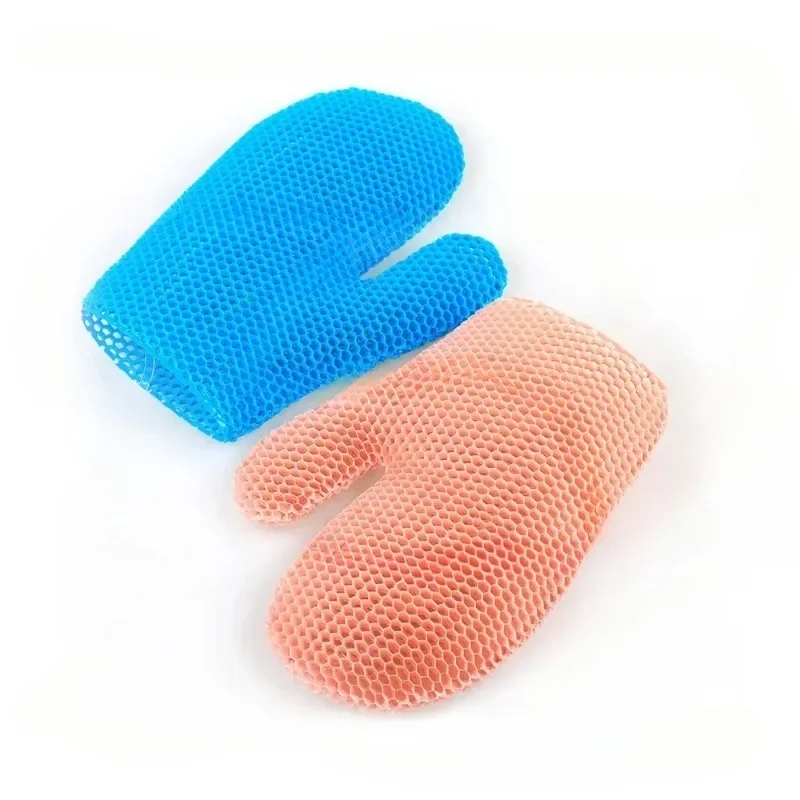 Outdoor TPU Honeycomb Cleaning  Gloves, Exfoliating , Rubbing, Back Towel, Makeup Remover Finger Cover