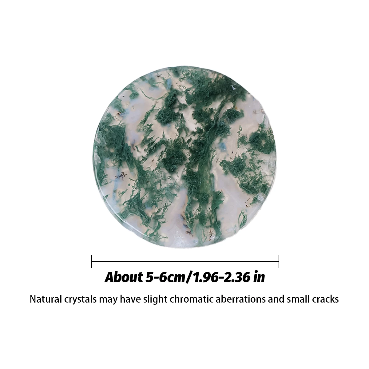 1PC Natural Crystal Moss Agate Round Slice Hand Crafted Coaster Household Supplies Household Kitchenware Home Healing Stone