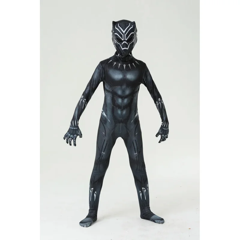 Anime Superhero Black Kids Panther Men Boys Adult Jumpsuits Children Panther Cosplay Halloween Costume Bodysuits Dress Up New