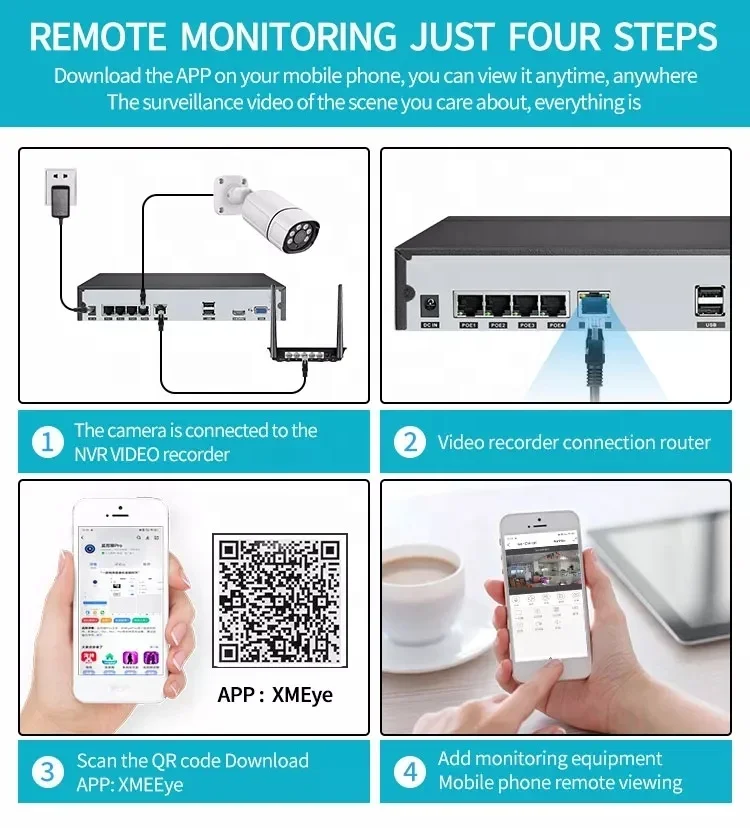 Fuvision Outdoor Bullet Wire POE Sistemi CCTV Kit 4mp Ip Poe Smart Home Videocamera di sicurezza Cam Set Sistema di sorveglianza