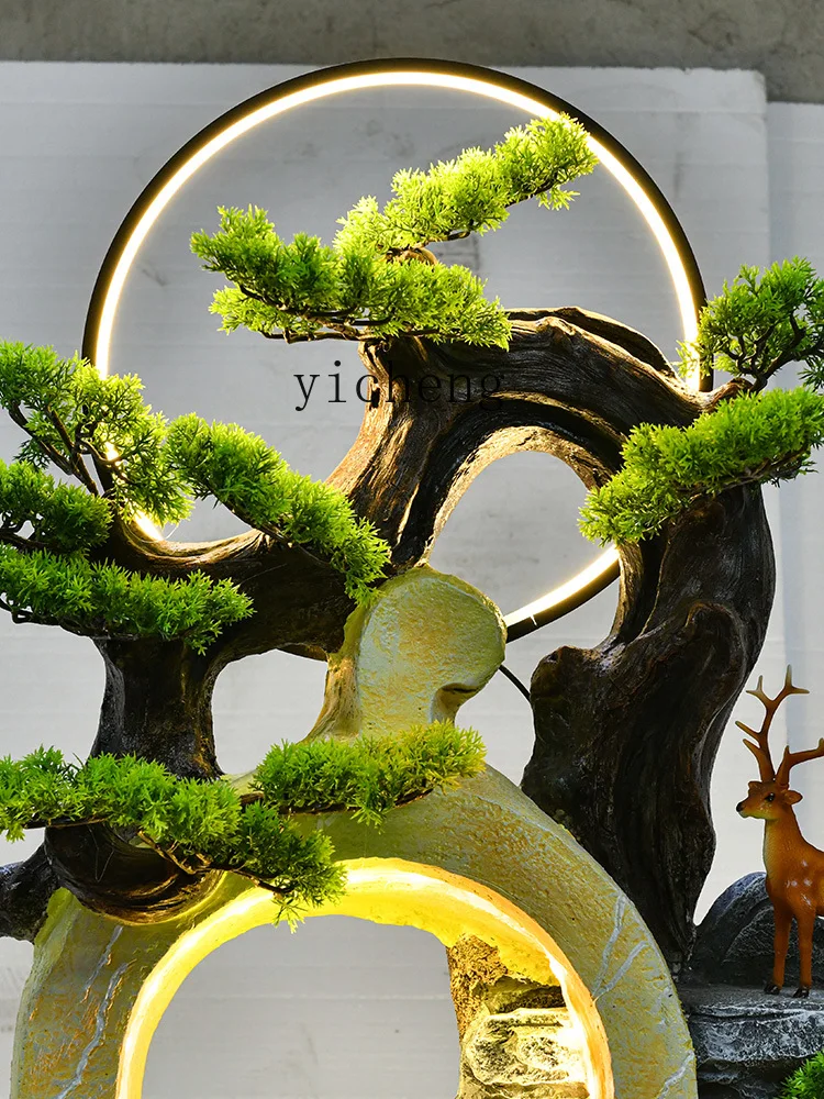 

TQH Floor Gourd Water Rockery Fountain Fortune Furnishings Ornaments Office Opening Gifts