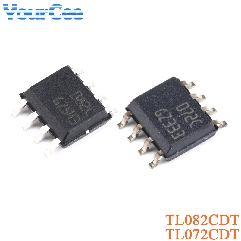 10Pcs TL082CDT TL072CDT SOIC-8 Chip Operational Amplifier Dual 36V 4MHZ 16V SMD IC Chip 082C 072C