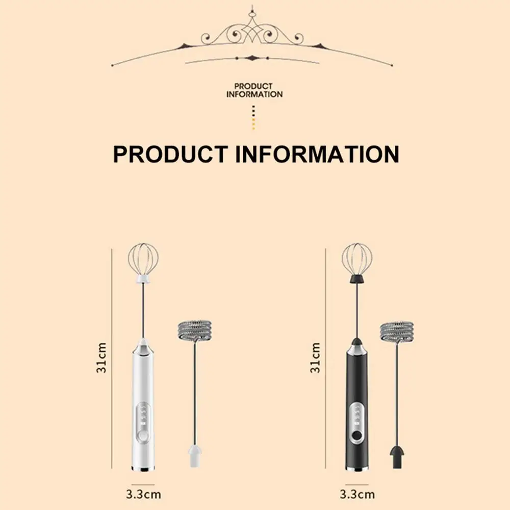 Pengocok susu elektrik, mesin dapur rumah 3 gigi dapat diisi ulang, pengocok susu, kafe, kopi, pengisian cepat