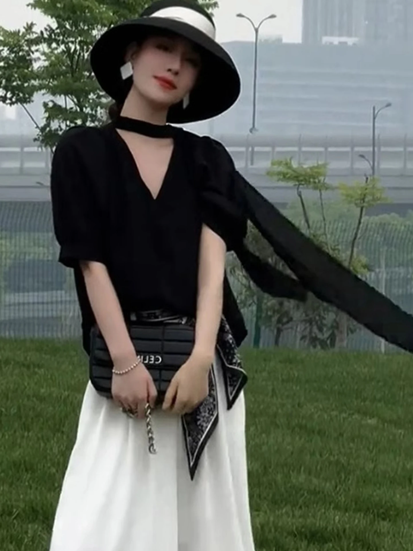 Ele Long Sve Donna irt Casual Affascinante Top estivo Faionable irt V-Ne Traspirante Regular Fit Tubo dritto