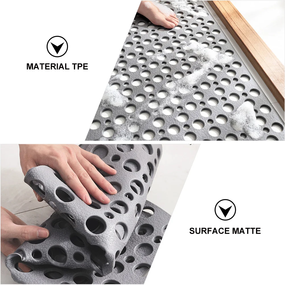 

Non-Slip Bathtub Mat Bathroom Floor Bathmat Strong Suction Cups Hydrophobic Flexible Anti-Skid Skid-Proof Floor Mats