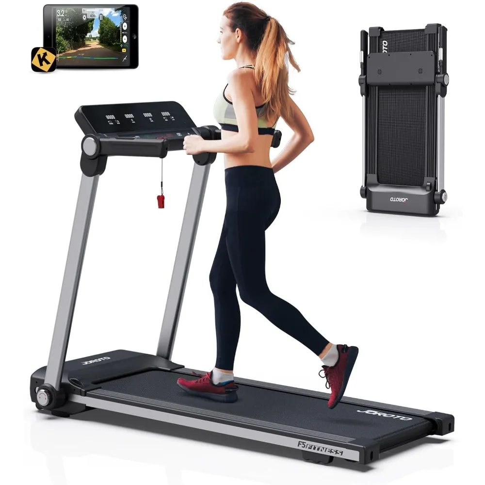 

Bluetooth Foldable Treadmill, Out-of-The-Box Folding Treadmills, MAX 265 Lbs Capacity,Plus 44 Days FREE Running App Membership