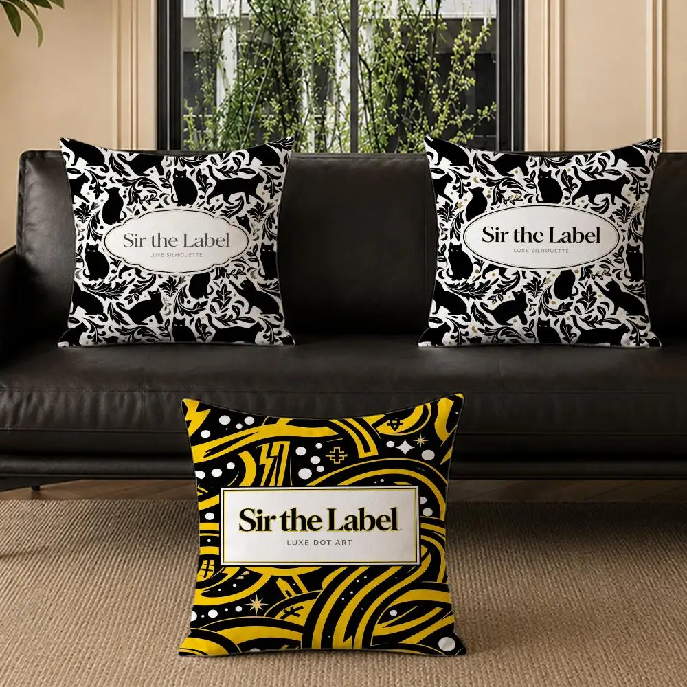 fashion Sir the Label Cushion Cover Pillow Short Plush Pillow Modern Minimalist Style for Living Room Bedroom Gift Giving