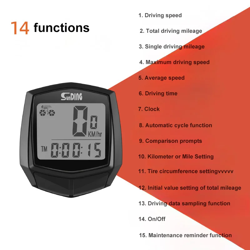 Waterproof Wired Digital Bike Ride Speedometer Odometer Bicycle Cycling Speed Counter Code Table Bicycle Bike Accessories