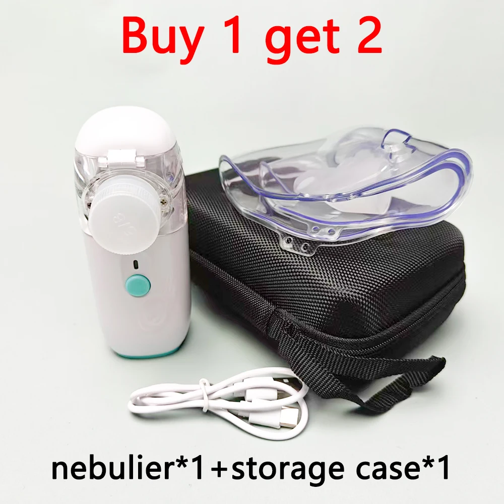 Image of AiQUE Combo Set Vernebler mit Koffer Medizinischer Inhalator Erwachsene Kinder Silent Asthma Inhalator Mini Mesh Handheld Zerstäuber Tragbar