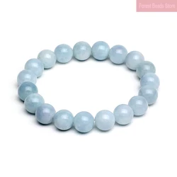 Natural Light Blue Chalcedony Beaded Stretch Bracelets Women Men Craft Bracelets Bangles For Girls Lovers Lucky Gift 6/8/10/12mm