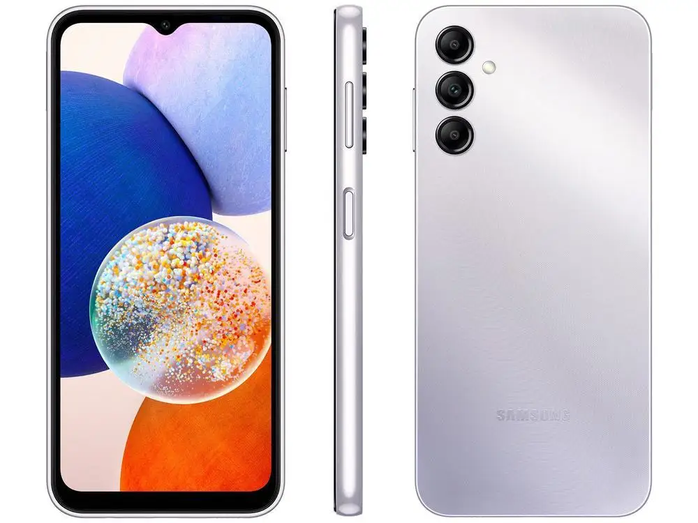 Smartphone Samsung Galaxy A14 128GB Silver 5G Octa-Core 4GB RAM 6,6 "Camera. Triple + Selfie 13MP