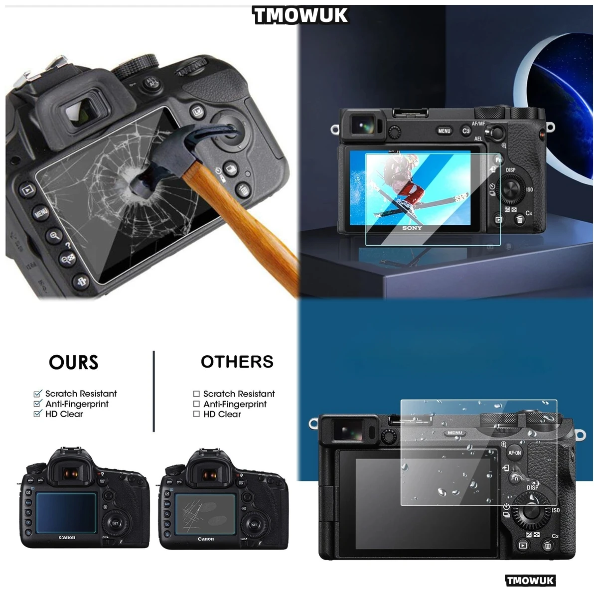 

Durable Tempered Glass Screen Protector For Sony A6700 A6400 A6300 A6000 A5000 LCD Display Film