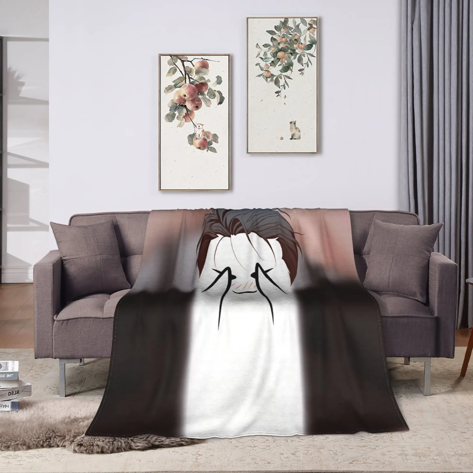 L-Lightsaber BL Manhwa Soft Blanket  Funny Picnic Throw Blanket Couch Chair Flannel Bedspread Sofa Bed Cover