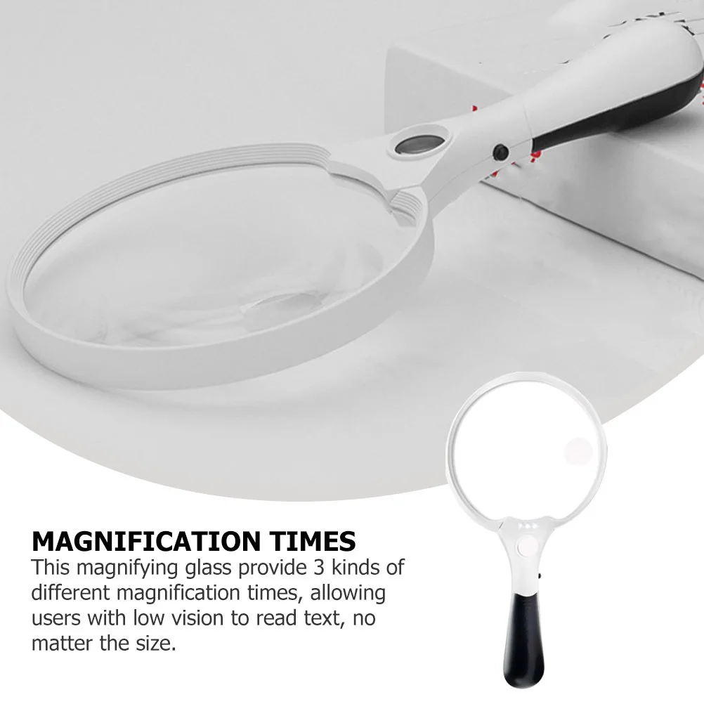 

Handheld Magnifying Glass 1Pcs LED Light Kids Science Exploration Jewelry Coins Crafts Easy to Grip Handheld Magnifier
