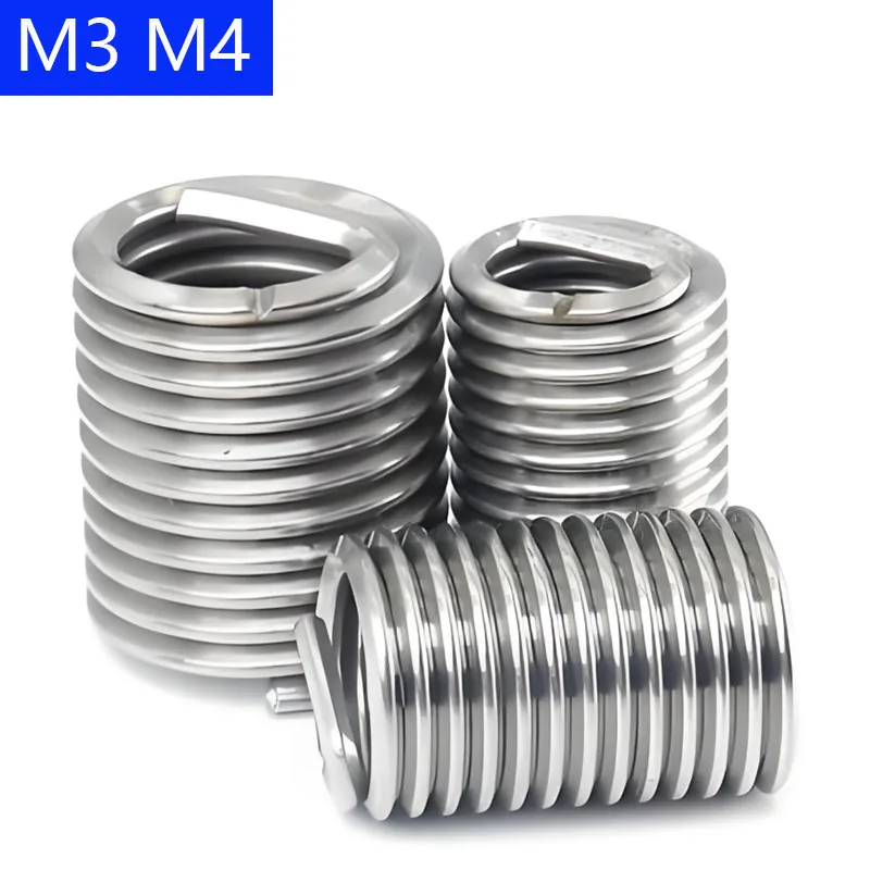 M3 M4 M3x0.5 M4x0.7 Helicoil Threaded Insert 304 Stainless Steel Thread Repair Wire Insert