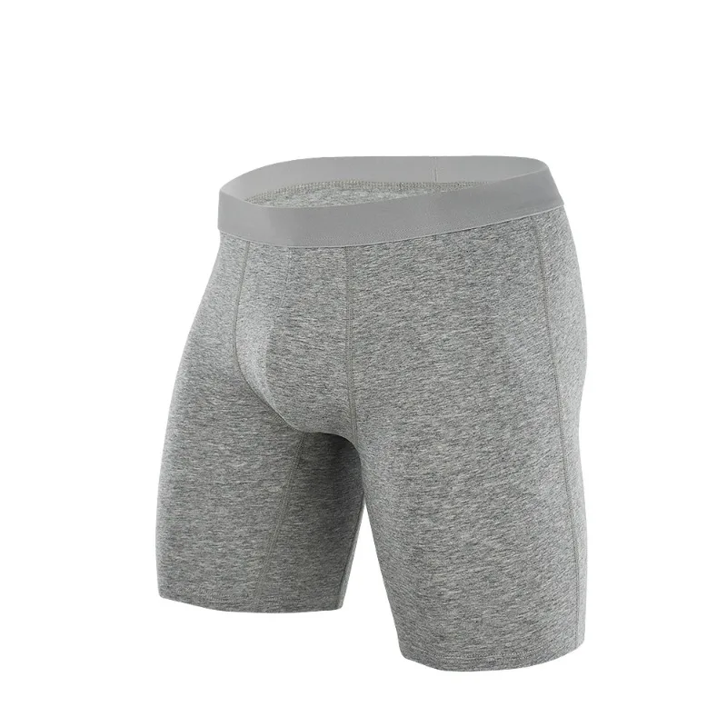 

L-5XL Large Size Cotton Underwear Men's Long Leg Boxer Shorts Breathable Sports Panties Bugle Enhance Underpant Stretch Trunk