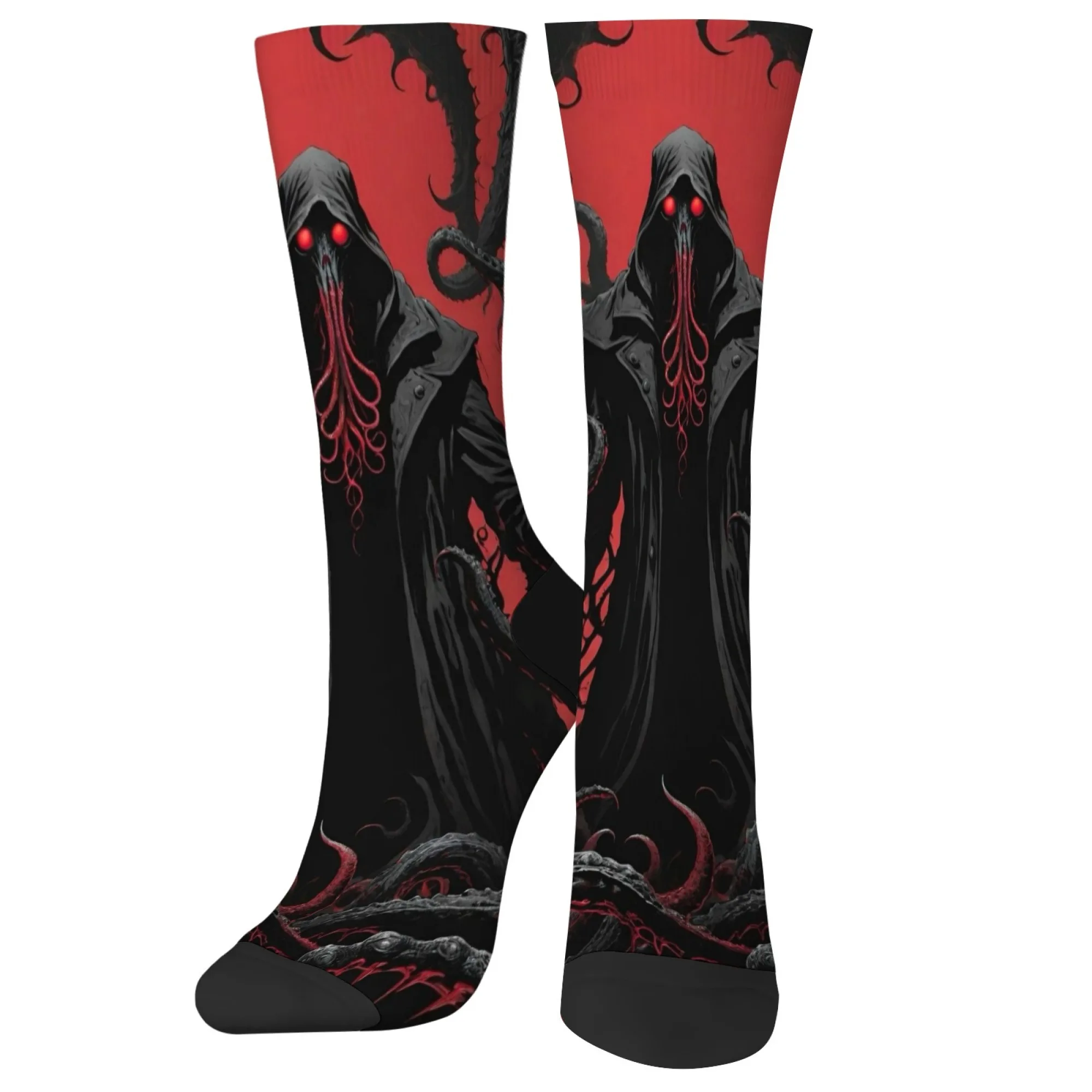 유니섹스 크툴루 다크 미스티컬 텐타클 크루 양말 예술적 프린트 크툴루 팬 및 고딕 스트리트웨어 애호가를 위한 부드럽고 편안한 양말