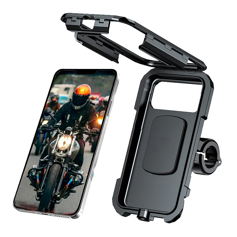 Bike Phone Holder Waterproof Case Motorcycle Scooter Phone Mount with Aluminum Handlebar Mirror Base Touch-Screen for 4.7\'\'-7\'\'