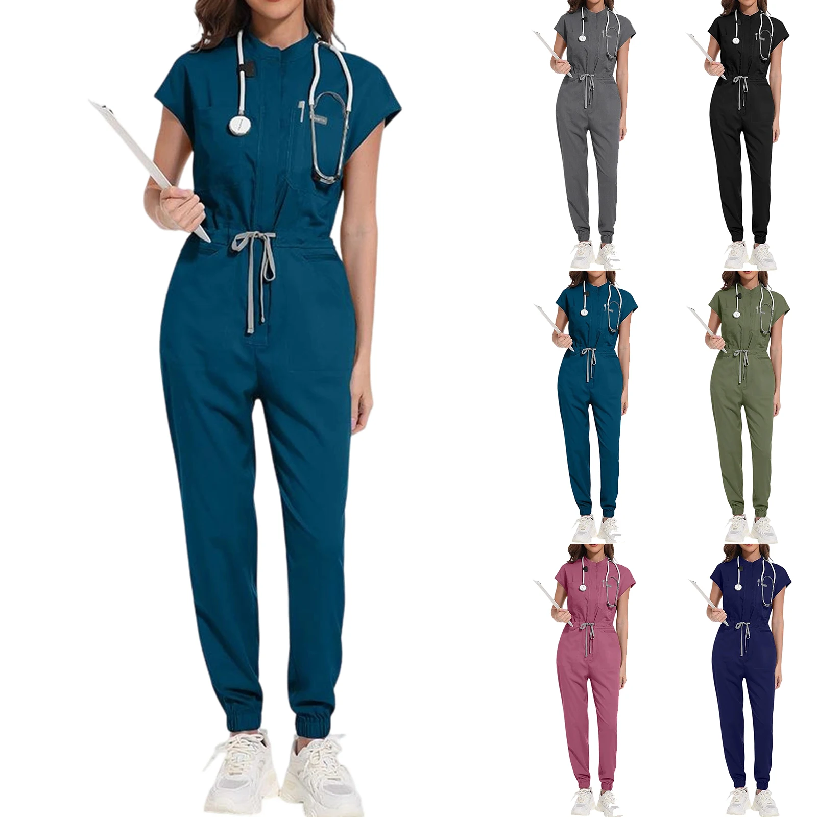 Ensemble de costume d'allaitement pour femmes, confortable et décontracté, couleur unie, pantalon à manches courtes, adapté aux tenues de travail
