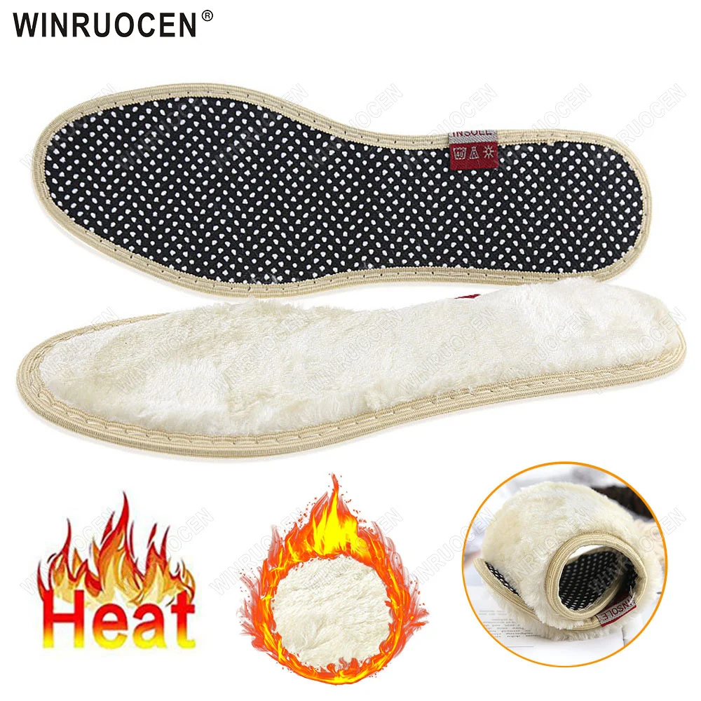 

Lambswool Insoles Real Wool Self Heated Thermal Warm Shoes Pad Winter Thickened Plush Anti bacterial Anti odor Soft Feet Insoles