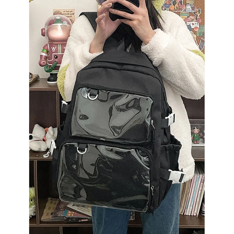 اليابانية Kawaii Itabag المرأة الجديدة 2025 حقيبة ظهر شفافة المرأة سعة كبيرة Ita على ظهره الحقائب المدرسية لطلاب الكلية JK
